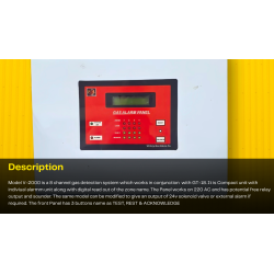 Gas Alarm Panel with LCD Display, Keypad, and Alarm Indicators