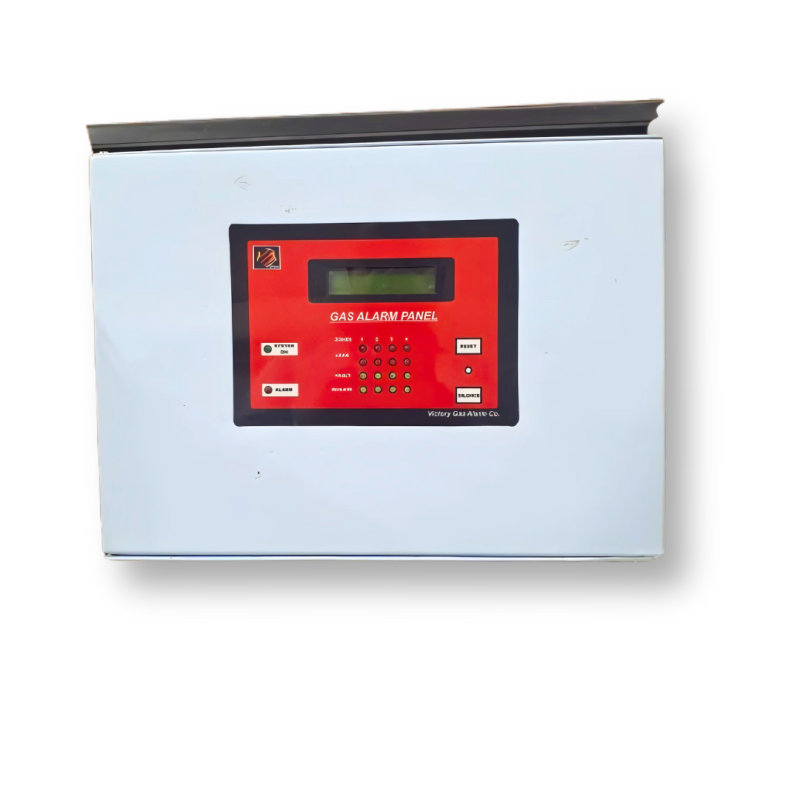 Gas Alarm Panel with LCD Display, Keypad, and Alarm Indicators