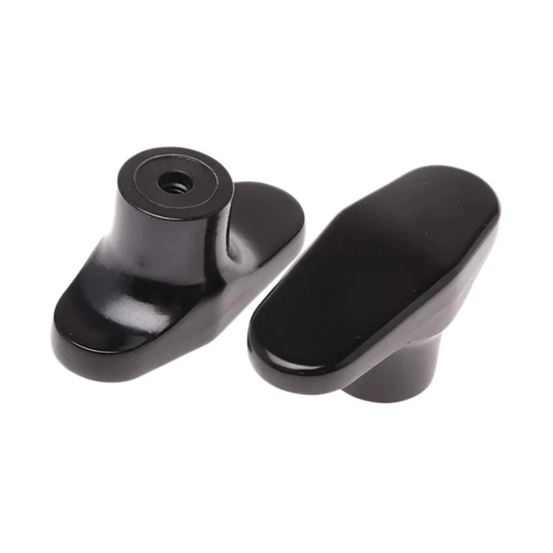 RS PRO Black Duroplast 1-Arm Clamping Knob, Threaded Hole, 60 mm Diameter, 9 mm Thread Length 267-0825