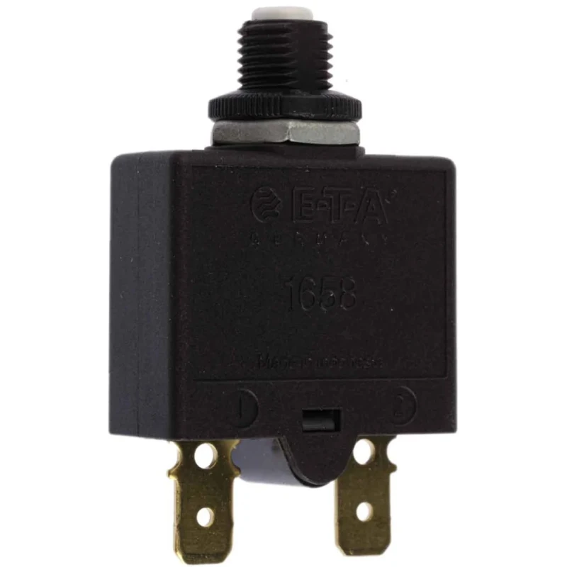 ETA Thermal Circuit Breaker 10A Current Rating 1-Pole Panel Mount 1658-G21-02-P10-10A