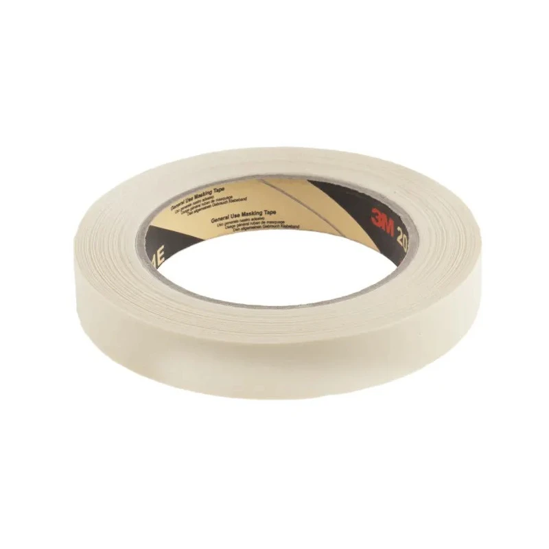 3M Beige Scotch Masking Tape Paper Backing Rubber Adhesive 18mm x 50m Model 201E 50MX18MM