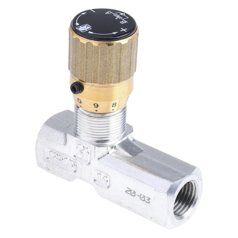 RS PRO In Line Mounting Hydraulic Flow Control Valve G 1/4 in 210 bar 20L/min 283-4013
