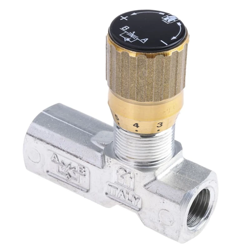 RS PRO In Line Mounting Hydraulic Flow Control Valve G 1/4 in 210 bar 20L/min 283-4013