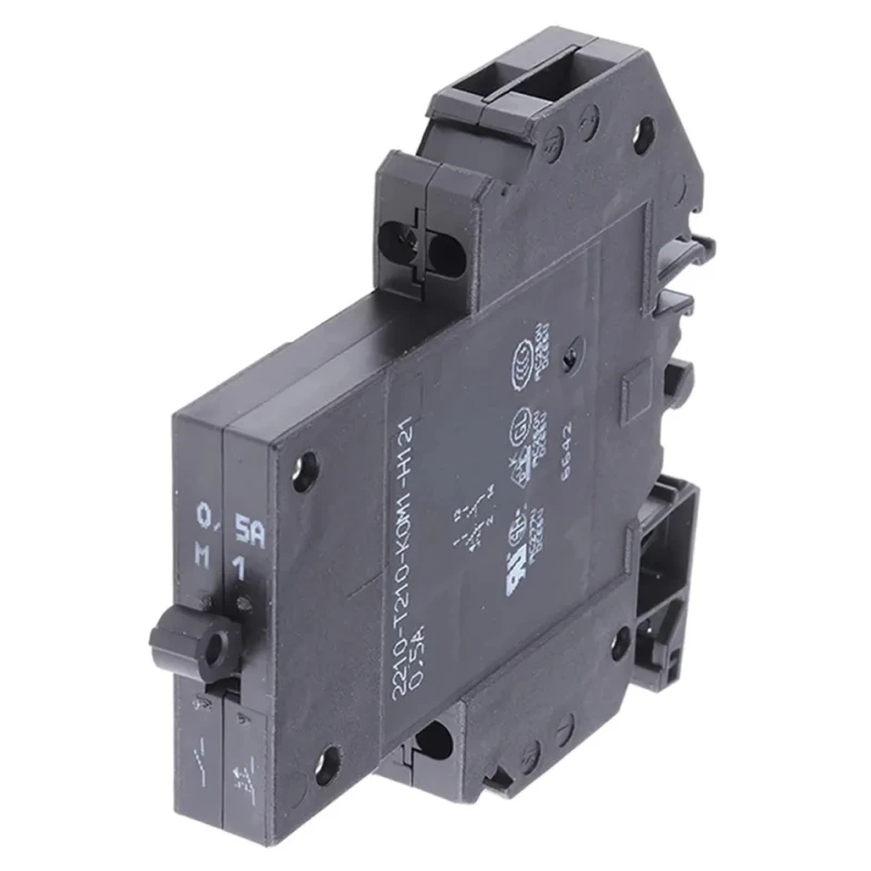 ETA Thermal Circuit Breaker 500mA Current Rating 1-Pole DIN Rail Mount 2210-T210-K0M1-H121-0.5A