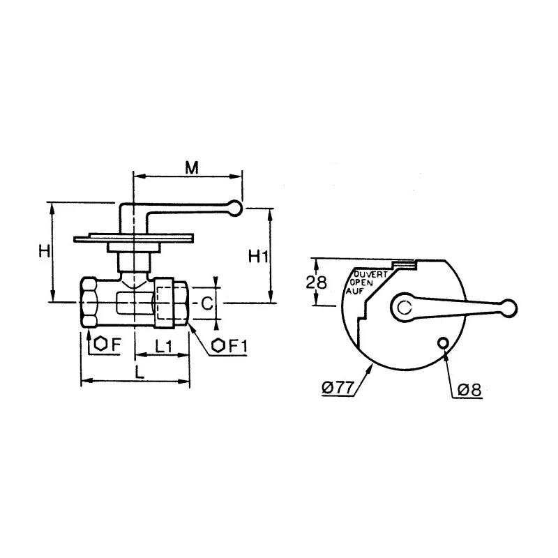 Legris Brass Threaded 2-Way BSPP Ball Valve, Female Inlet/Outlet, Inlet Port Size 9.53 mm, Zinc Alloy Handle 0432 10 17