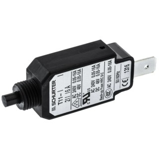 Schurter Thermal Circuit Breaker 1-Pole, 16A Current Rating, 240V AC, Panel Mount 4400.0017