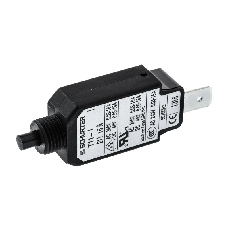 Schurter Thermal Circuit Breaker 1-Pole, 16A Current Rating, 240V AC, Panel Mount 4400.0017