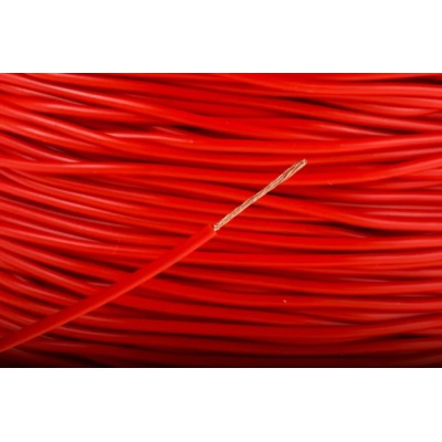 Alpha Wire FlexiVolt Series Red Hook Up Wire, 23 AWG, 66x0.07 mm Core Strands, 100 m Length, Polyvinyl Chloride 285-7779