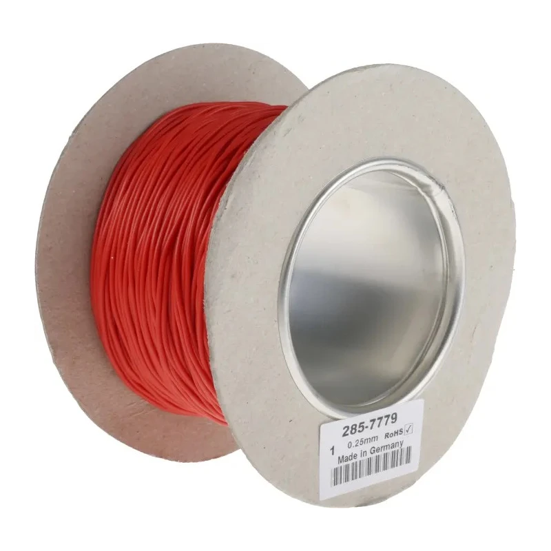 Alpha Wire FlexiVolt Series Red Hook Up Wire, 23 AWG, 66x0.07 mm Core Strands, 100 m Length, Polyvinyl Chloride 285-7779