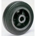 LAG Black Rubber Trolley Wheel 125mm Diameter 37.5mm Width 90kg Load Capacity Thermoplastic Hub 13112