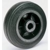 LAG Black Rubber Trolley Wheel 125mm Diameter 37.5mm Width 90kg Load Capacity Thermoplastic Hub 13112
