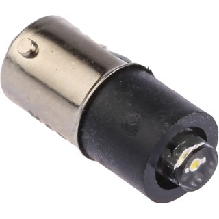 Marl White LED Indicator Lamp Single Chip, 110V dc, BA9 Base, 4.8 mm Diameter, 750mcd 215-997-75-38