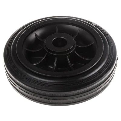 LAG Black Rubber Trolley Wheel 160mm Diameter 45mm Width 135kg Load Capacity Thermoplastic Hub 13128