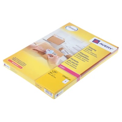 Avery White Adhesive Address Label Sheet Laser Printer Compatible 99.1mm x 67.7mm Pack of 100 L7165-100