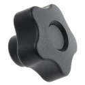 Elesa Black Fibreglass Reinforced Polyamide Based (PA) Technopolymer, Polypropylene Multiple Lobes Clamping Knob 69893