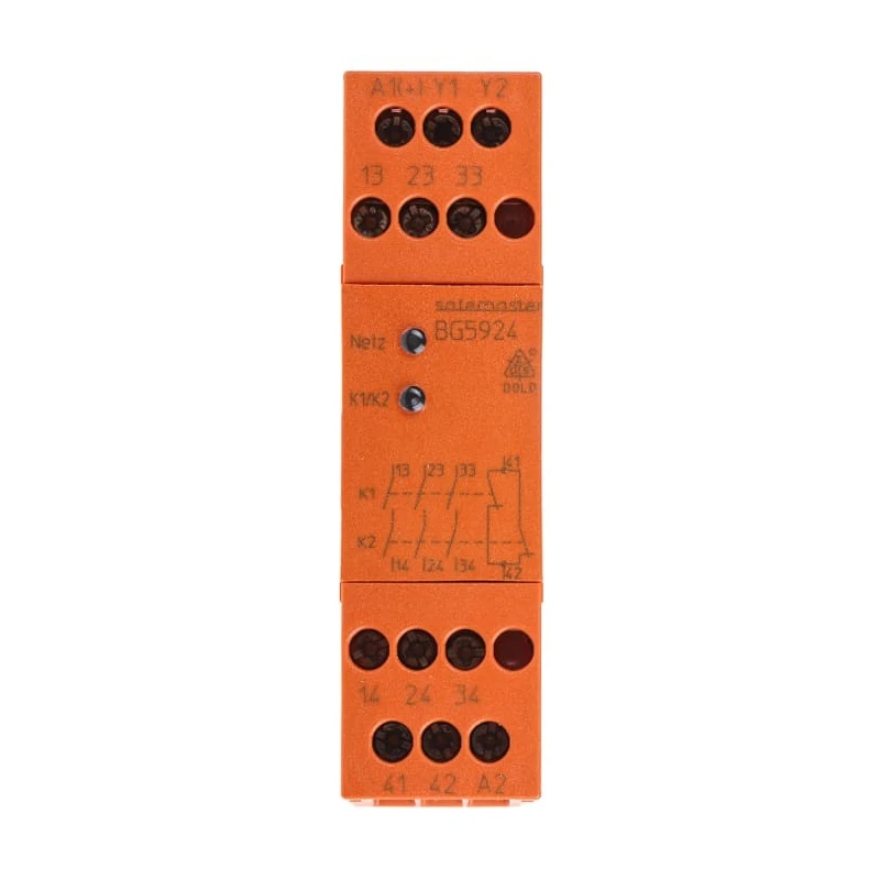 Dold Safety Relay, 4 Safety Contacts, 1 Auxiliary Contact, DIN Rail Mount, 24V DC, 5A Contact Current BG5924.48 AC/DC24V