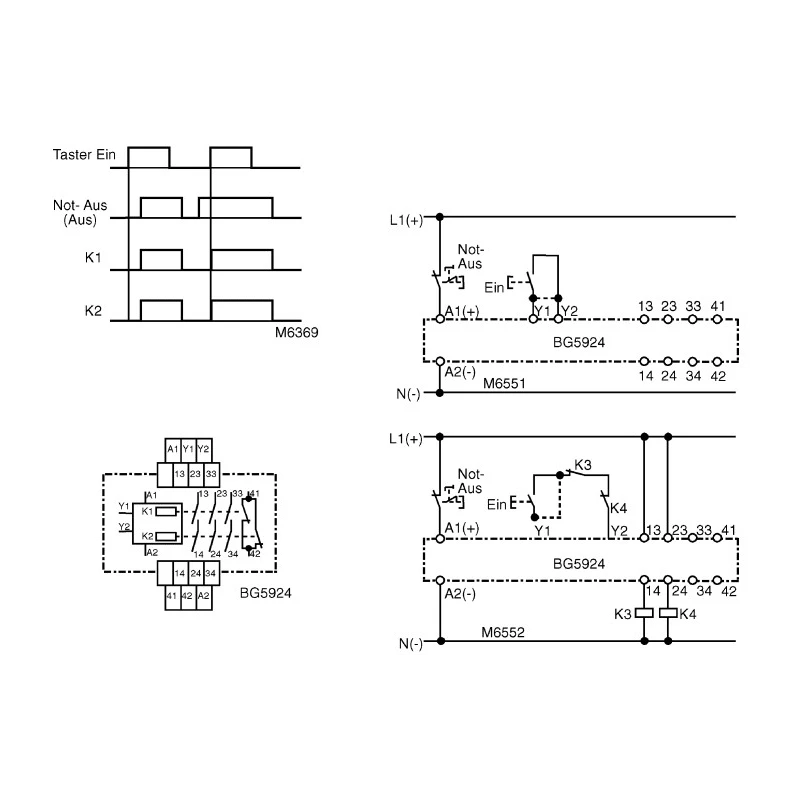 Dold Safety Relay, 4 Safety Contacts, 1 Auxiliary Contact, DIN Rail Mount, 24V DC, 5A Contact Current BG5924.48 AC/DC24V