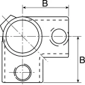 RS PRO 3-Way Connector Connecting Component Strut Profile Type 1 Round Tube Size 33.7 mm 286-3421