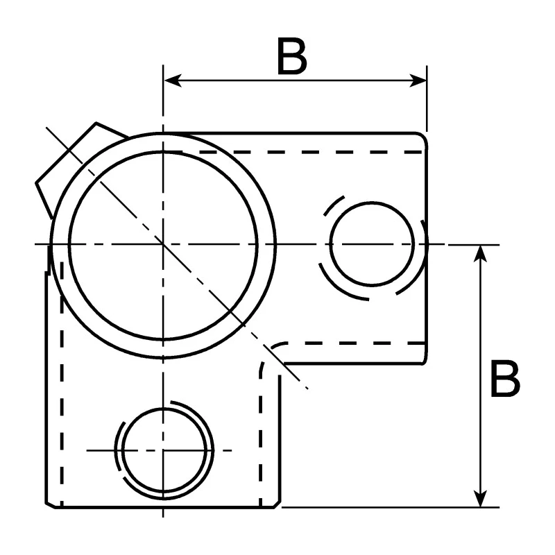RS PRO 3-Way Connector Connecting Component Strut Profile Type 1 Round Tube Size 33.7 mm 286-3421