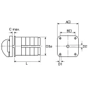 Kraus & Naimer 4 Position, 3 Pole, Knob Actuator Cam Switch 50A 690V Panel Mount C32.A271/GBA001.E