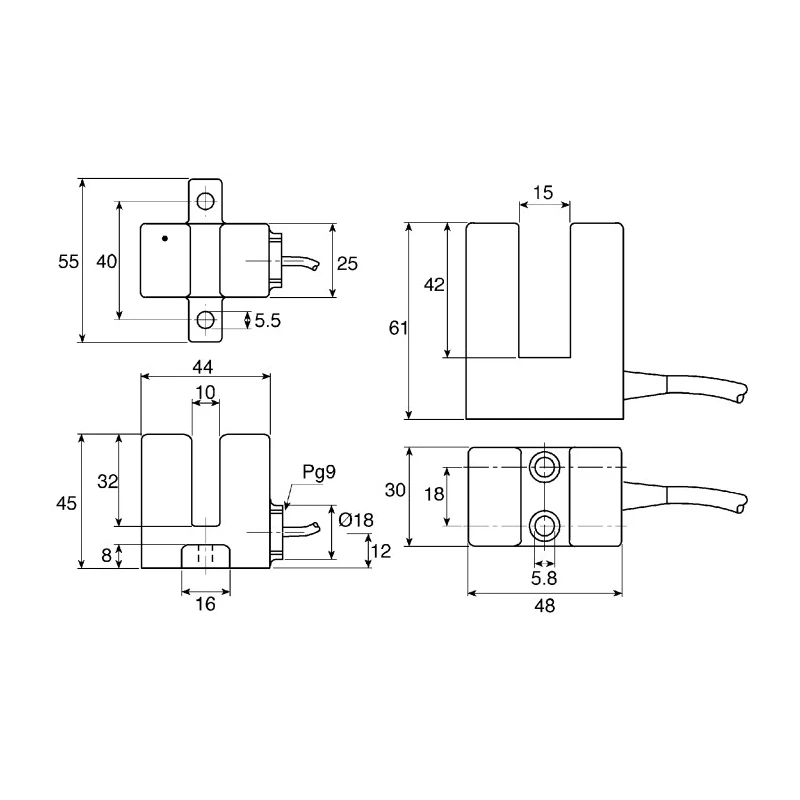 Pepperl + Fuchs Slot Inductive Proximity Sensor 3V Supply Voltage 15 mm Detection Distance IP67 SJ15-E2