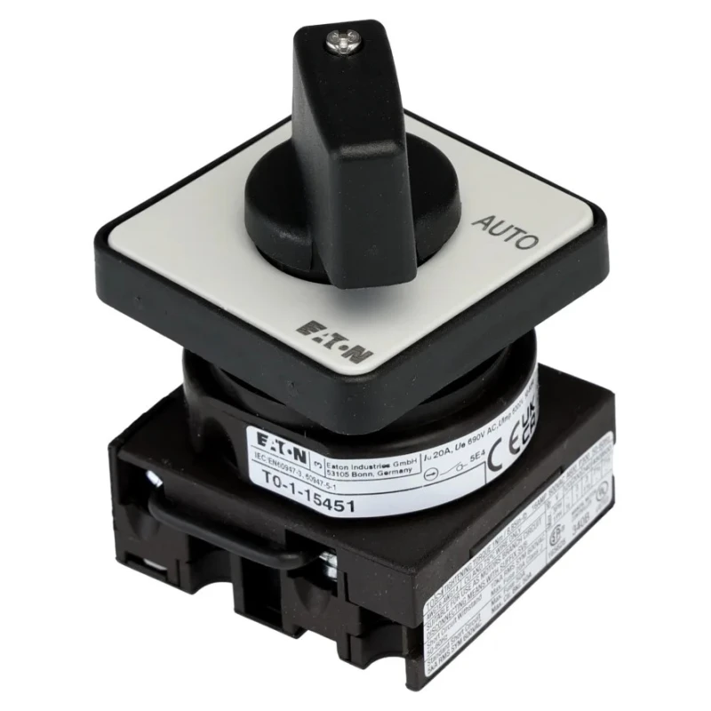 Eaton Cam Switch 2 Position 45 ° Toggle Actuator 20 A 690V AC 78628220 T0-1-15451/E/EZ-P1(RS294-7743)