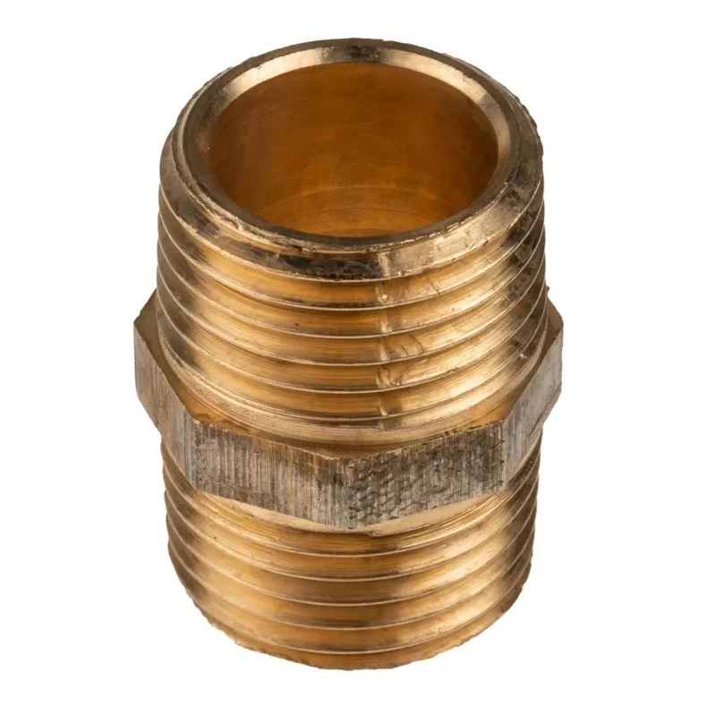 RS PRO Bronze Brass Pipe Fitting Straight Nipple Male BSPT 1/2 in to Male British Standard Parallel Pipe 1/2 in 297-2250