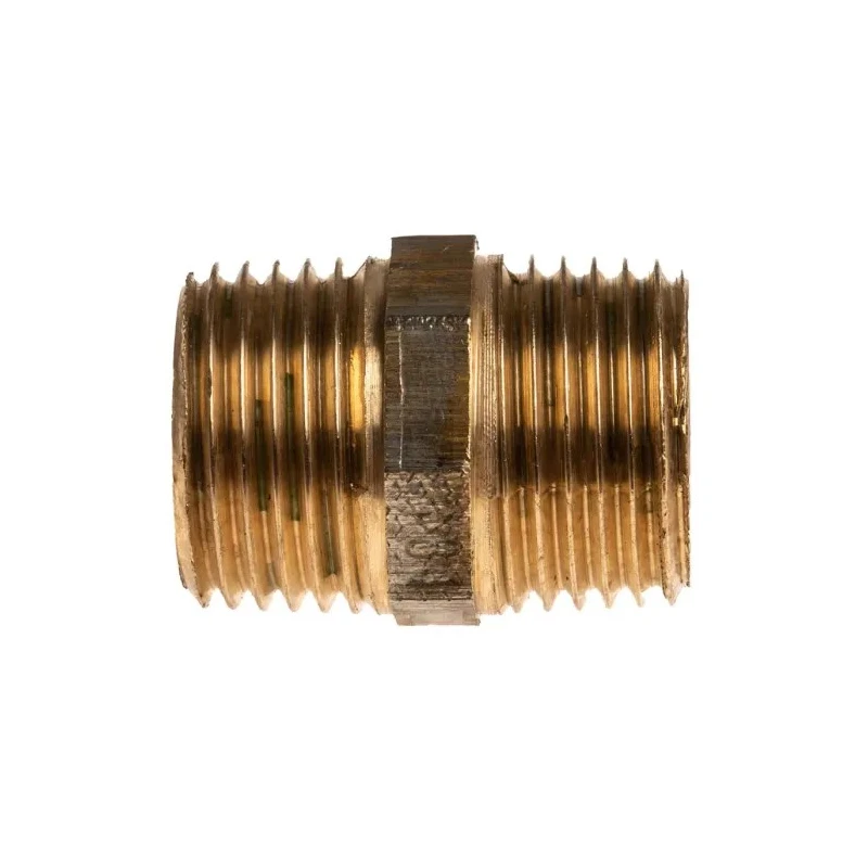RS PRO Bronze Brass Pipe Fitting Straight Nipple Male BSPT 1/2 in to Male British Standard Parallel Pipe 1/2 in 297-2250