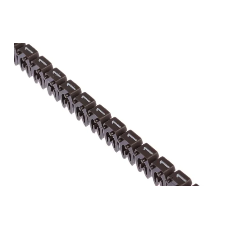 Legrand CAB 3 Brown Cable Marker, Pre-printed "1", Polyamide 66, 3 mm Cable Diameter, 5 mm Length 0 382 11