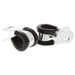 JCS Rubber Coated Zinc Plated Steel P-Clip 10 mm Closed Inside Diameter Black PCZR10RS