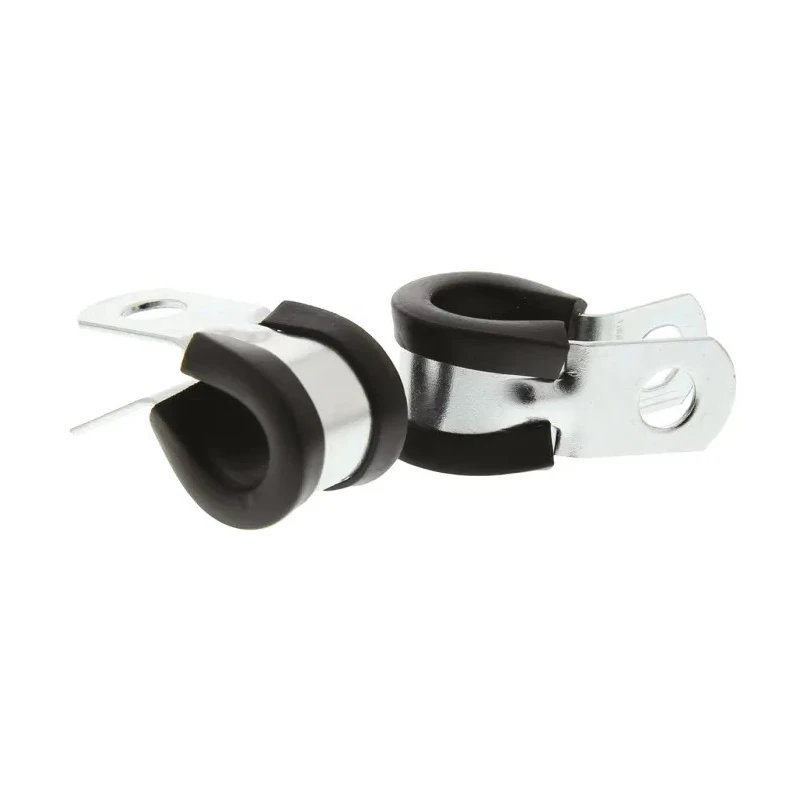 JCS Rubber Coated Zinc Plated Steel P-Clip 10 mm Closed Inside Diameter Black PCZR10RS