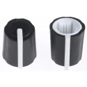 Sifam Black 11.5 mm Knob Diameter Push-On Thermoplastic Elastomer Potentiometer Knob for 6 mm Splined 3/03/TP110-006/237/224