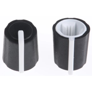 Sifam Black 11.5 mm Knob Diameter Push-On Thermoplastic Elastomer Potentiometer Knob for 6 mm Splined 3/03/TP110-006/237/224