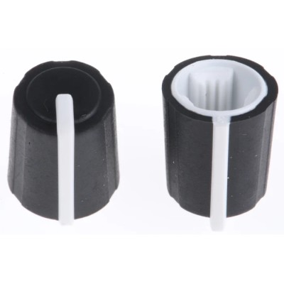 Sifam Black 11.5 mm Knob Diameter Push-On Thermoplastic Elastomer Potentiometer Knob for 6 mm Splined 3/03/TP110-006/237/224
