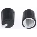 Sifam Black 11.5 mm Knob Diameter Push-On Thermoplastic Elastomer Potentiometer Knob for 6 mm Splined 3/03/TP110-006/237/224