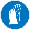 Brady Polyethylene Terephthalate Mandatory Sign Hand Protection Must Be Worn PIC 255-DIA 200-B7541 (BRANDED)