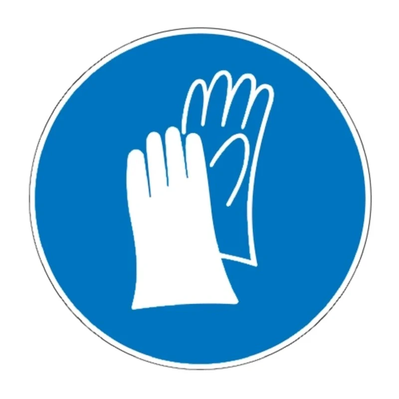 Brady Polyethylene Terephthalate Mandatory Sign Hand Protection Must Be Worn PIC 255-DIA 200-B7541 (BRANDED)
