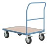 RS PRO Flatbed Wood Platform Trolley 500 kg Load 150 mm Rubber Wheels Steel Frame 292-4093