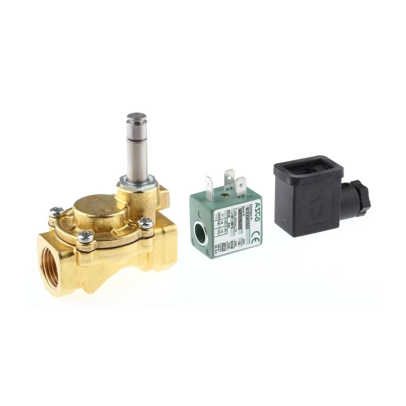 EMERSON ? ASCO 2 Port NC Solenoid Valve, 24V AC, Brass Body, 12mm Orifice Diameter SCE238D002.24/50-60