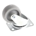 Guitel Hervieu Swivel Castor, 12 kg Load Capacity, 32 mm Rubber Wheel, Pressed Steel Frame, Bright Zinc Plated 55021100