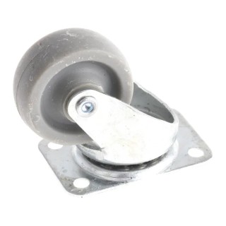 Guitel Hervieu Swivel Castor, 12 kg Load Capacity, 32 mm Rubber Wheel, Pressed Steel Frame, Bright Zinc Plated 55021100
