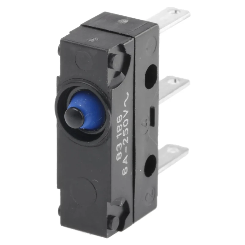 Crouzet Button Micro Switch Quick Connect Terminal 10A 250V ac 4V dc SPDT IP67 83186002
