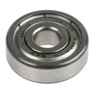 SKF Single Row Deep Groove Ball Bearing, 5 mm Inside Diameter, 16 mm Outside Diameter, Shielded, Series 2 Light, Model 625-2Z