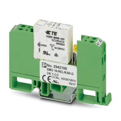 Phoenix Contact Interface Relay DIN Rail Mount 24V DC Coil 8A Switching Current SPST 2942108