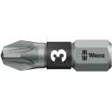 Wera Screwdriver Bit 6.35 mm Hex Drive, PZ3 Size, Stainless Steel, Chrome Plated 05056724001