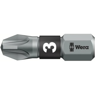 Wera Screwdriver Bit 6.35 mm Hex Drive, PZ3 Size, Stainless Steel, Chrome Plated 05056724001