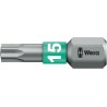 Wera Screwdriver Bit, 6.35 mm Hex Drive, T15 Size, 25 mm Overall Length 05066122001