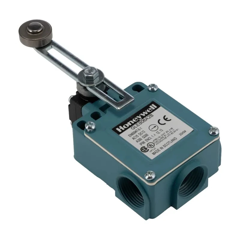 Honeywell Technologies GLE Series Nylon Roller Limit Switch DPST IP67 Die Cast Zinc Epoxy Coated Housing 240V AC 6A GLEB06A2B