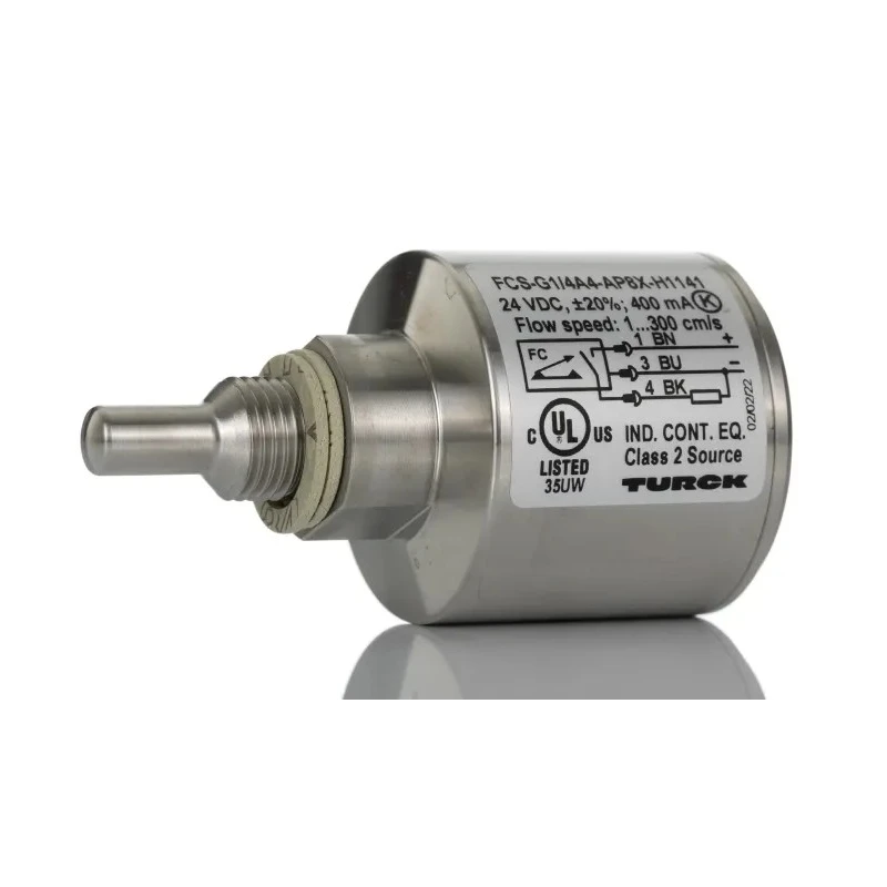 Turck Compact Flow Controller 300cm³/s PNP Output 0.25 in Pipe 26V dc FCS-G1/4A4-AP8X-H1141