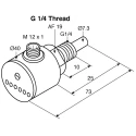 Turck Compact Flow Controller 300cm³/s PNP Output 0.25 in Pipe 26V dc FCS-G1/4A4-AP8X-H1141